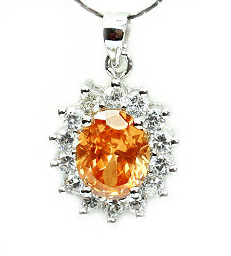 Australia crystal cubic zirconia sterling silver pendant PDT240018