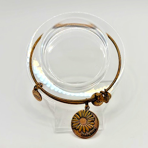 Alex and Ani Daughter Gold Expandable Bangle Bracelet Flower