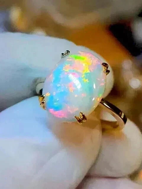 Natural Fire Opal 14K Yellow Gold Plated 3.00Ct Oval Cut Halo Engagement Ring