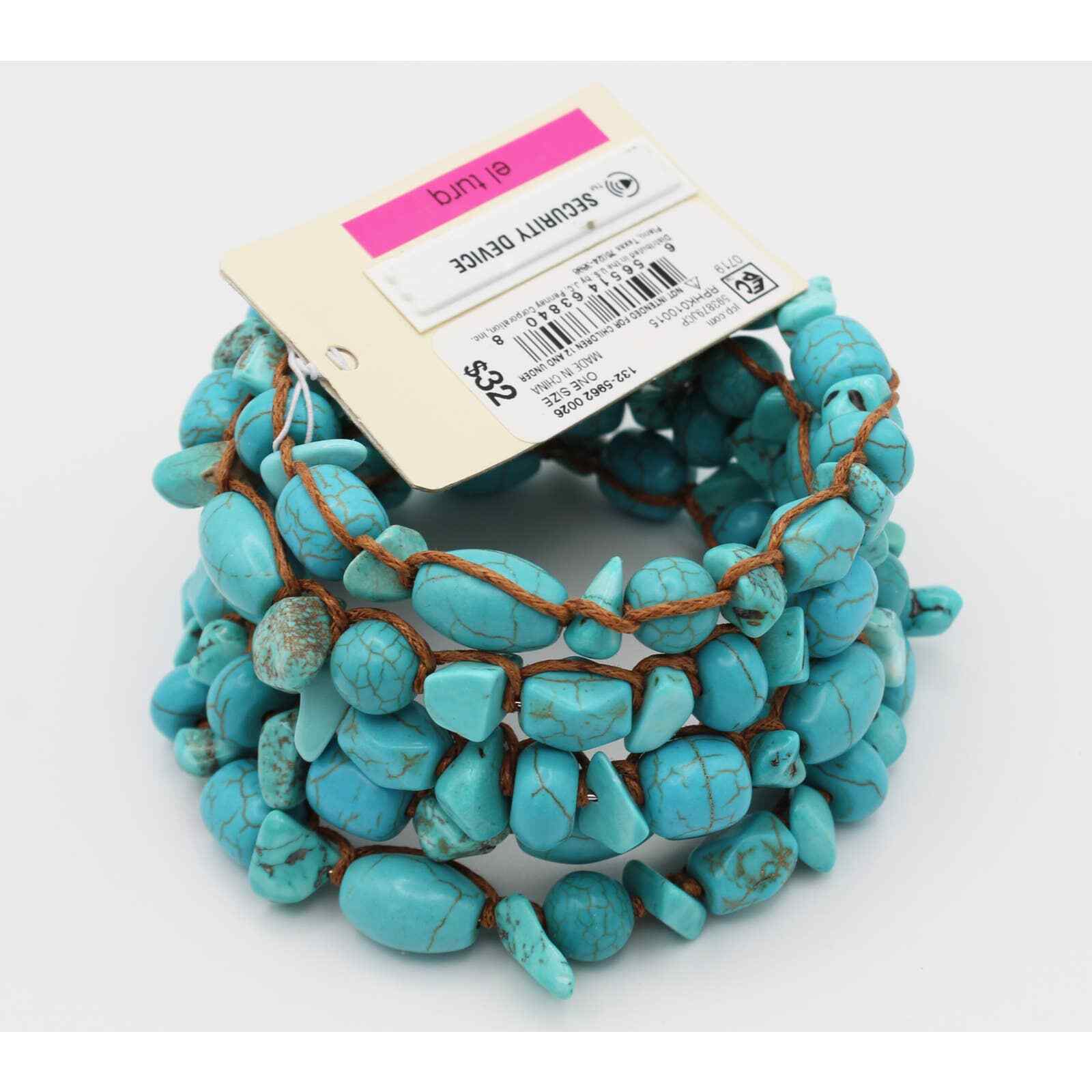Erica Lyons Simulated Turquoise Coil Strand Bracelet $32 Tags #B2137