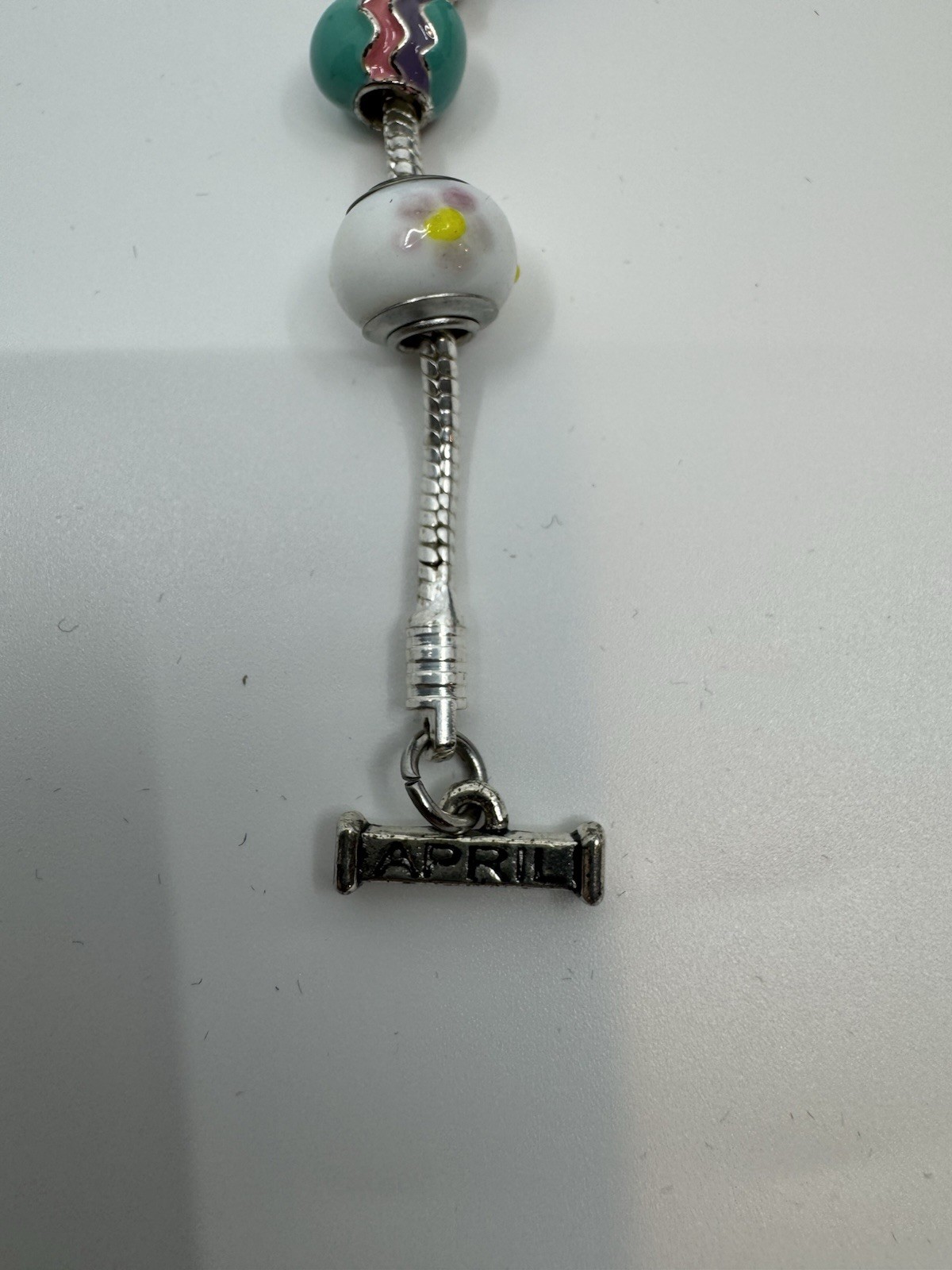 Willabee and Ward Monthly Charm Bracelet APRIL Silver Easter Bunny