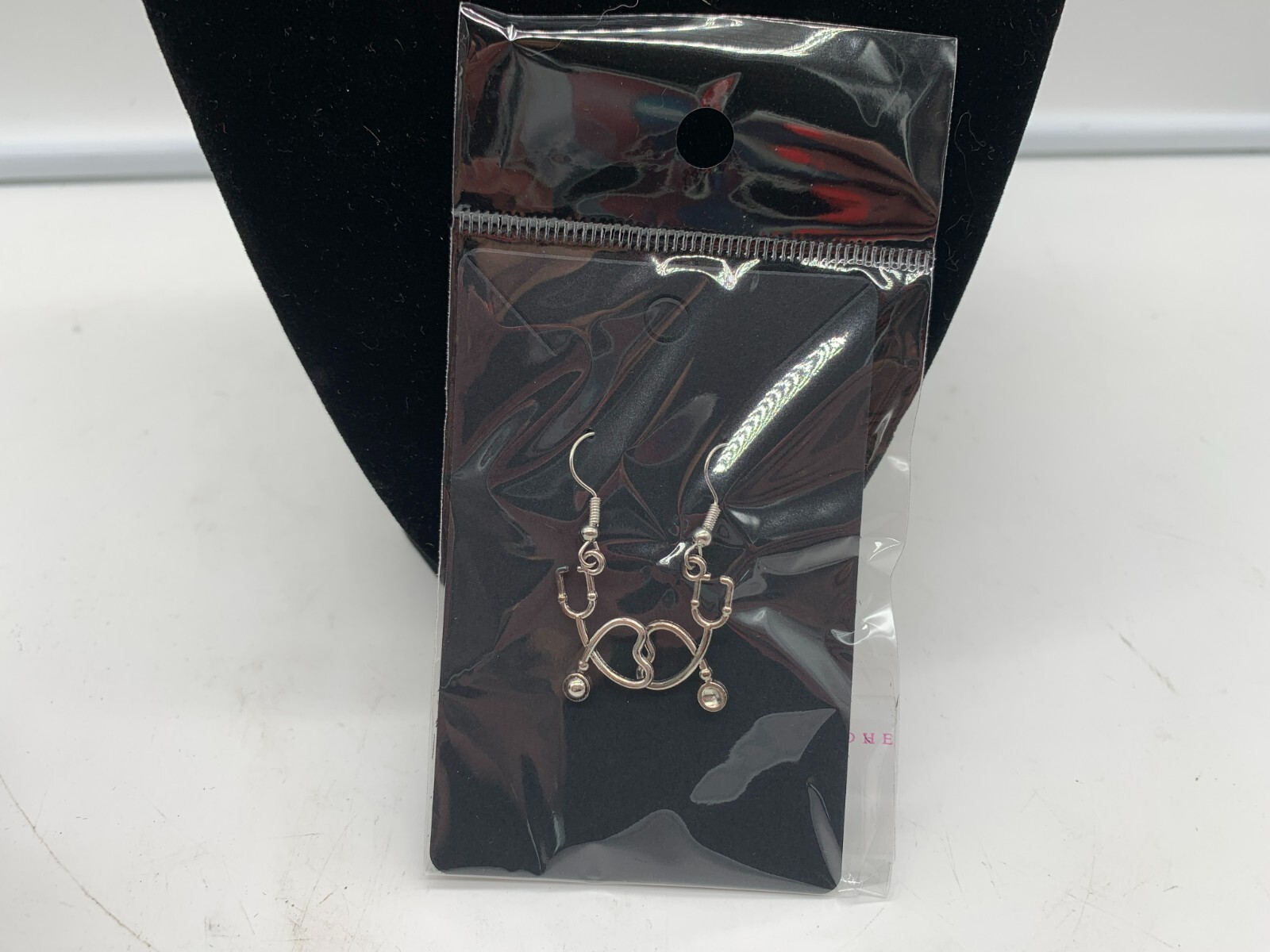Metal Silver Stethoscope Dangle Earring Set DD01B10120