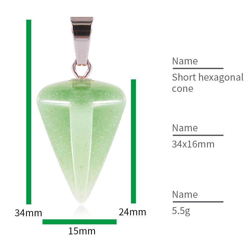 Natural Quartz Hexagonal Stone Pendant Healing Reiki Crystal Pendants 15pcs