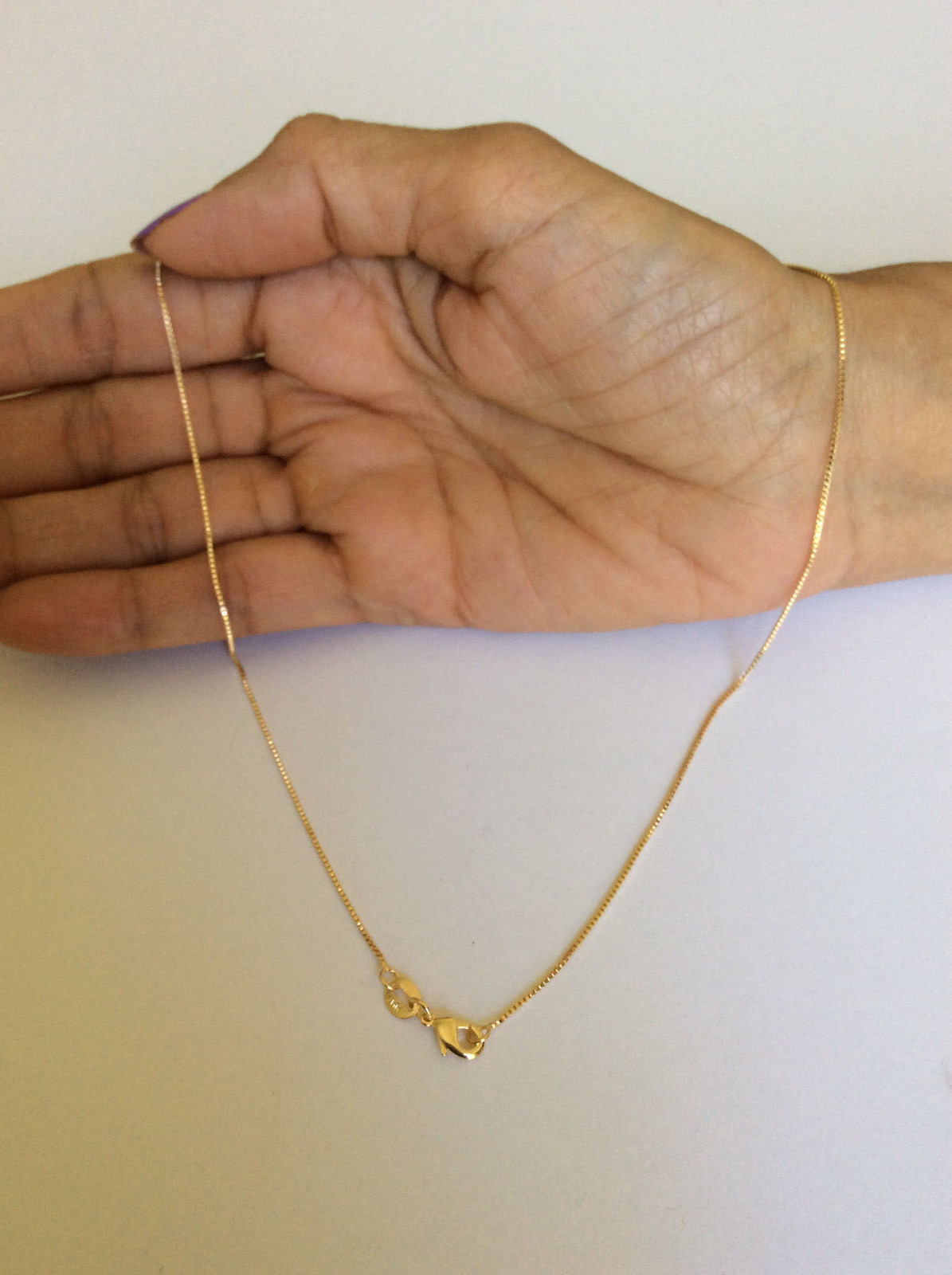 14K GOLD PLATED BOX 15/ 18 INCH CHAIN WITH LOBSTER CLASP J124