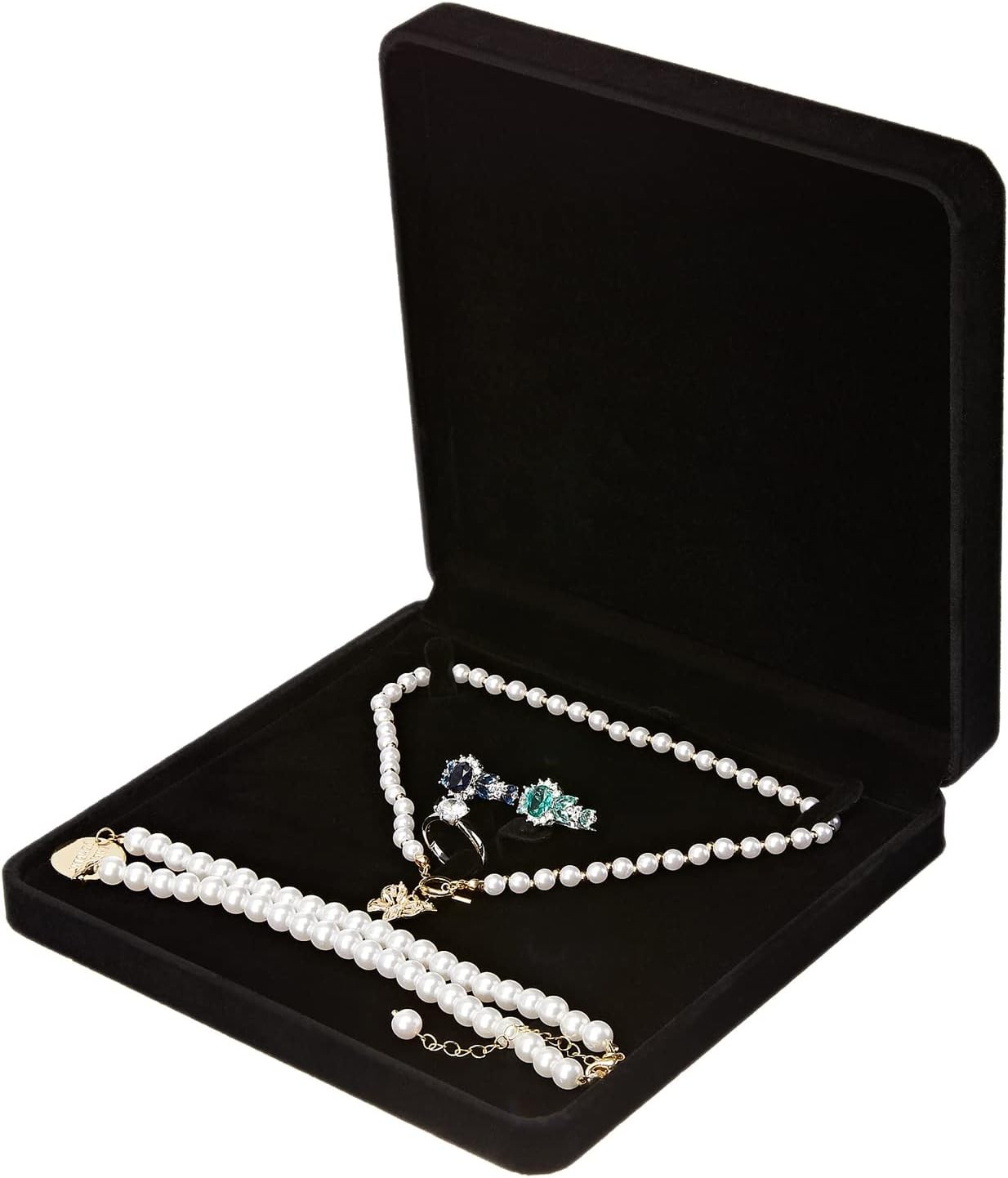 Velvet Jewelry Set Box, Velvet Gift Box for Bracelet Necklace Earring Ring