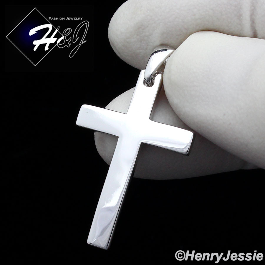 MEN WOMEN SOLID 925 STERLING SILVER PLAIN SIMPLE CROSS CHARM PENDANT*SP194