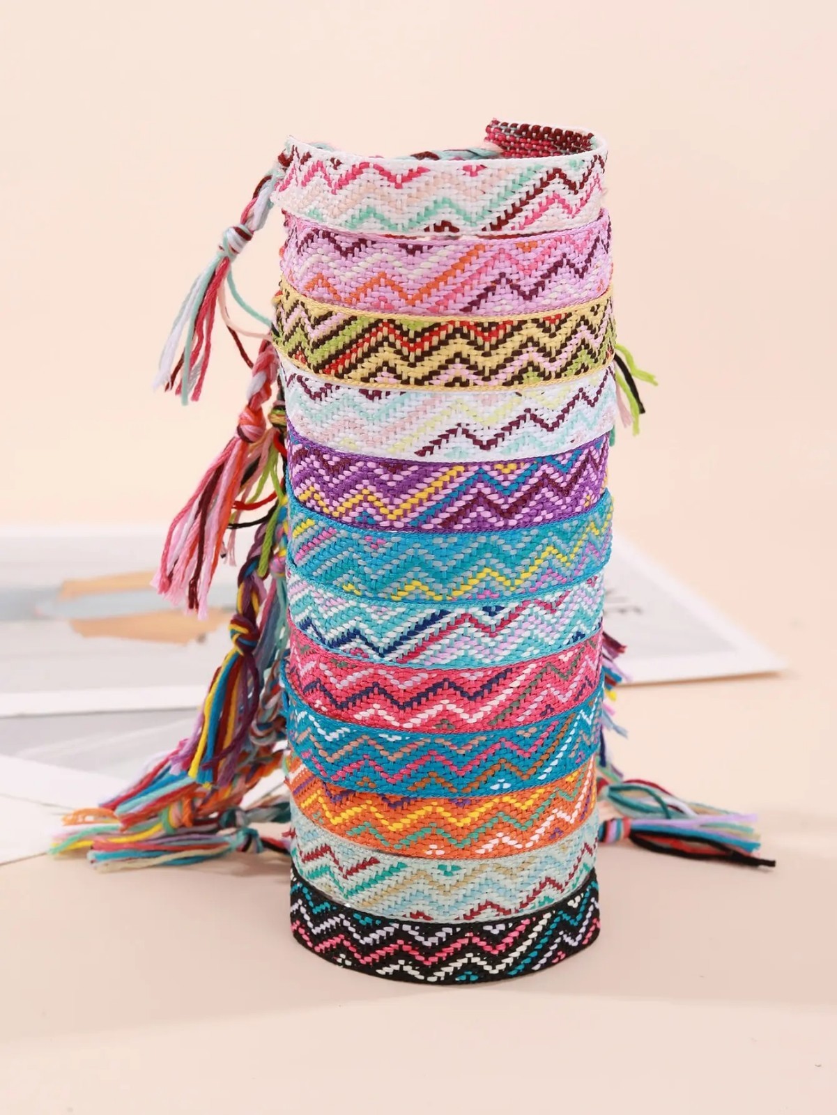 12pcs Bohemian Woven Friendship Bracelets Adjustable String Bracelet Set – NEW