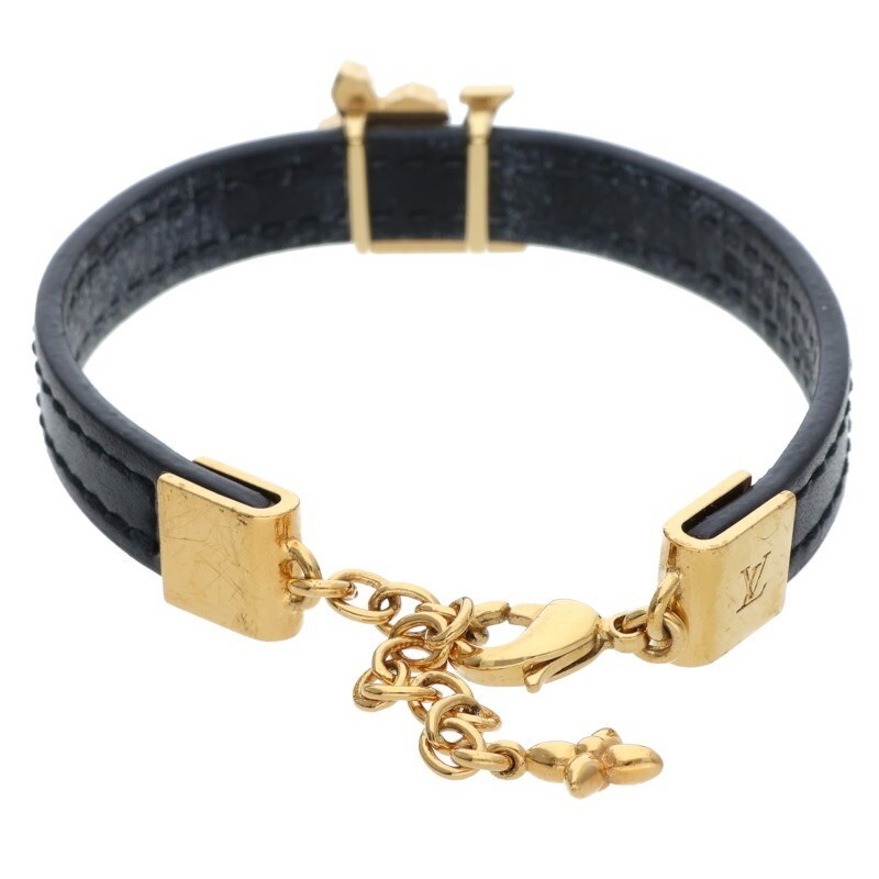 Authentic Louis Vuitton Bracelet Flower Iconic Black 19.5cm From Japan