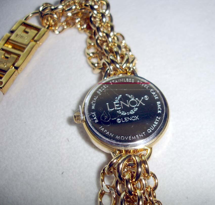 Lenox Goldplate Wrap Around Watch & 3-Strand Detachable Bracelet 2 PC. NEW Boxed