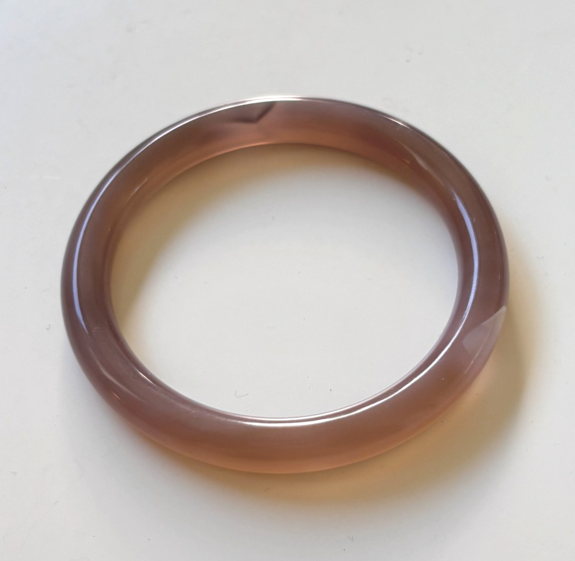 53mm Natural Purple Lace Agate Carnelian Bangle Banded Crystal Healing Bracelet