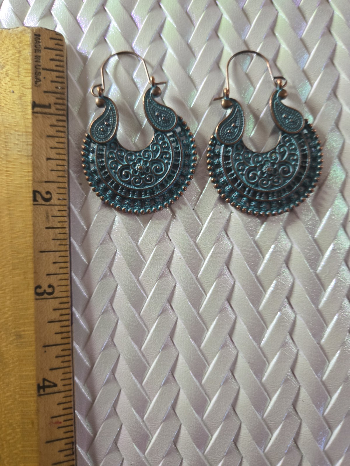 Metal Faux Patina Copper Look Dangle/Drop Hook Earrings