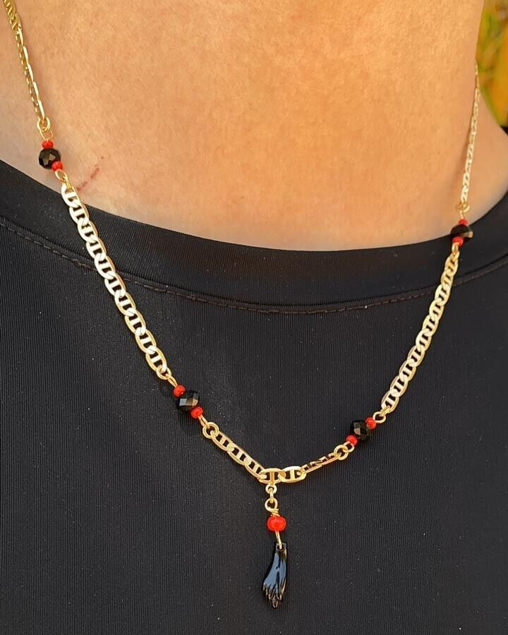 Necklace Azabache 24″ Mariner Chain 3.8mm 14K Gold Filled Mens Adults Cadena