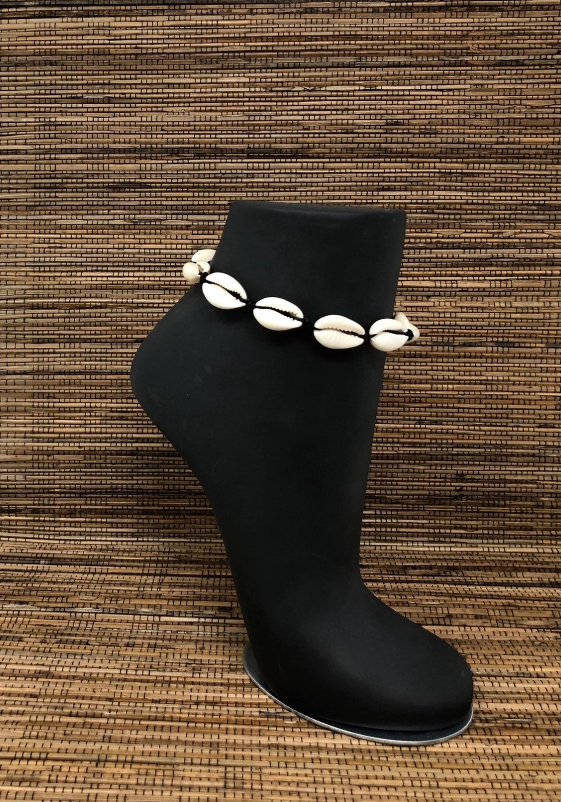 Cowrie Shell Anklet Bracelet Adjustable 5–12″ Black Cord Unisex Beach Hawaiian