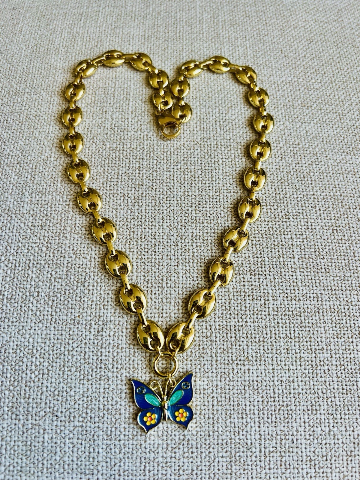 Upcycled Gucci Butterfly Zipper Pull On Unbranded Chain