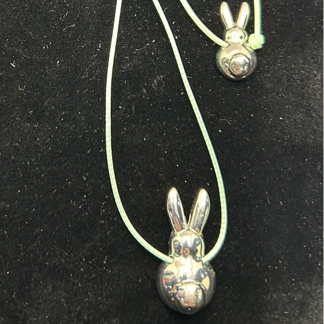 Bunny Rabbit Necklace Bracelet Set Silver Tone Cute Easter Spring Gift Jewelry