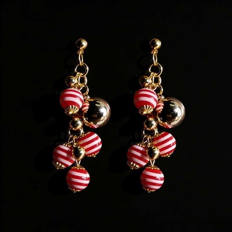 Women’s Fashionable Round Pendant Tassel Earrings Exquisite Ear Studs