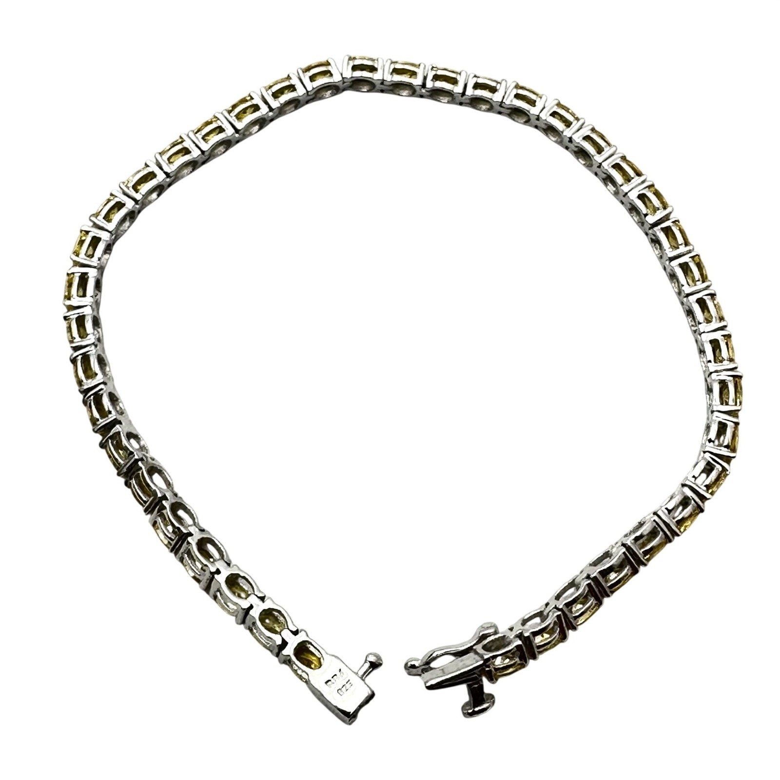 JTV Simulated Canary Diamond Sterling Silver Tennis Bracelet 7 Inch New