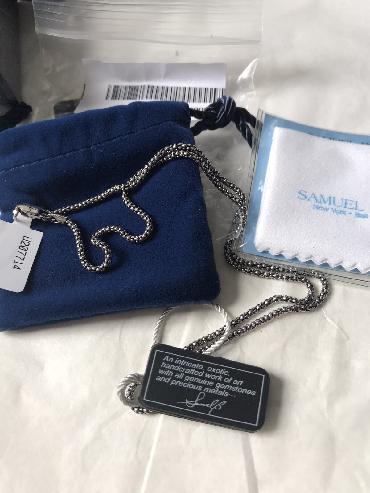 Samuel B New York – Bali SS 925 Popcorn Necklace Chain NWT