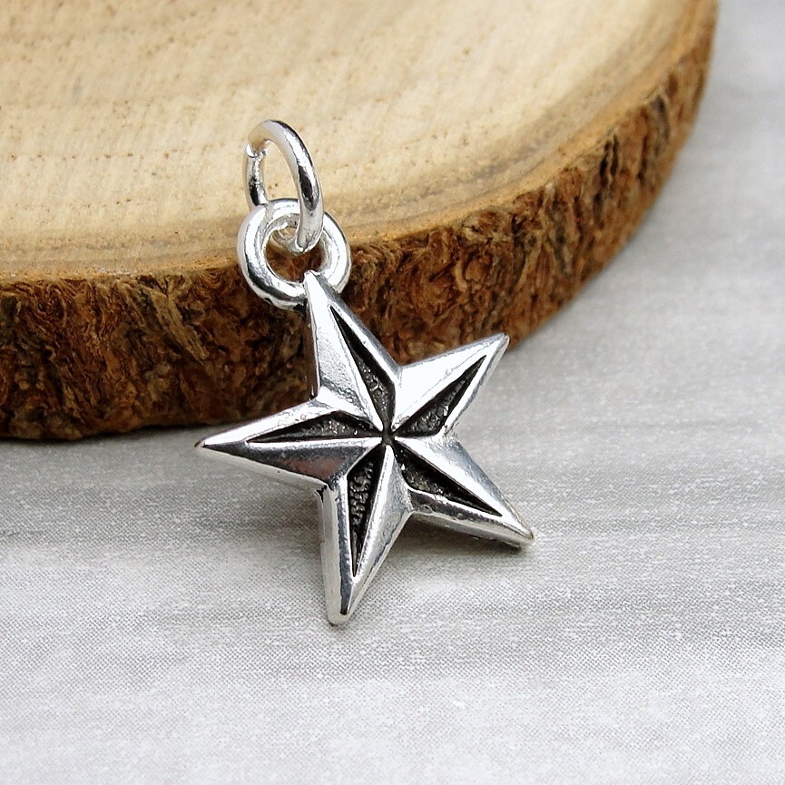 Silver Nautical Star Charm – North Star Charm – Sailor’s Symbol Navigation Charm