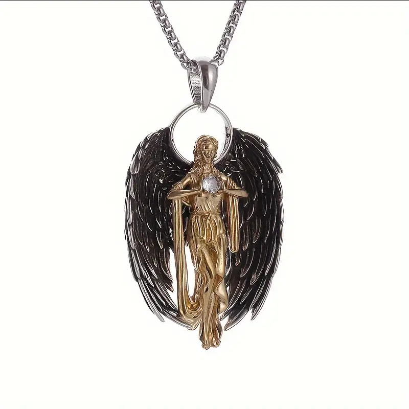 Shield Of Divine Jewelry Vintage Silver Sexy Goddess Angel Pendant Necklace