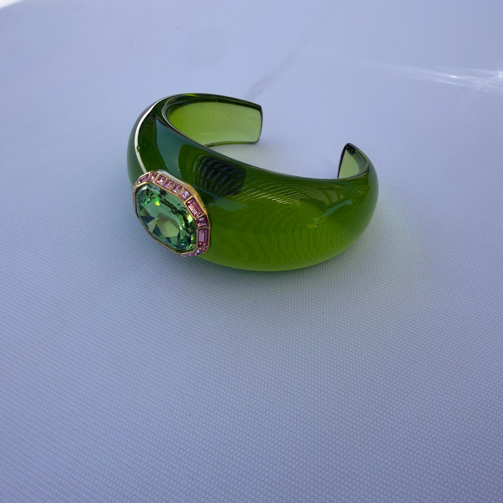 Swarovski Green Dulcis Cuff Bracelet Octagon Cut
