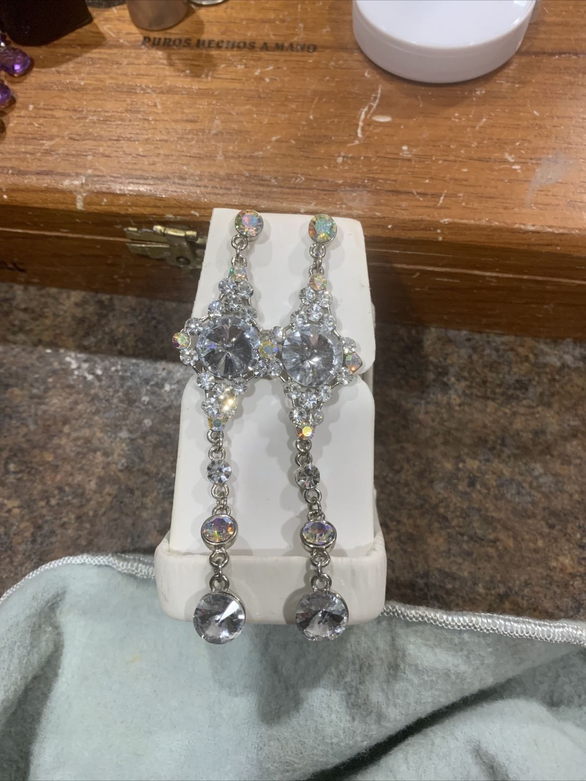 long dangle earrings blingy
