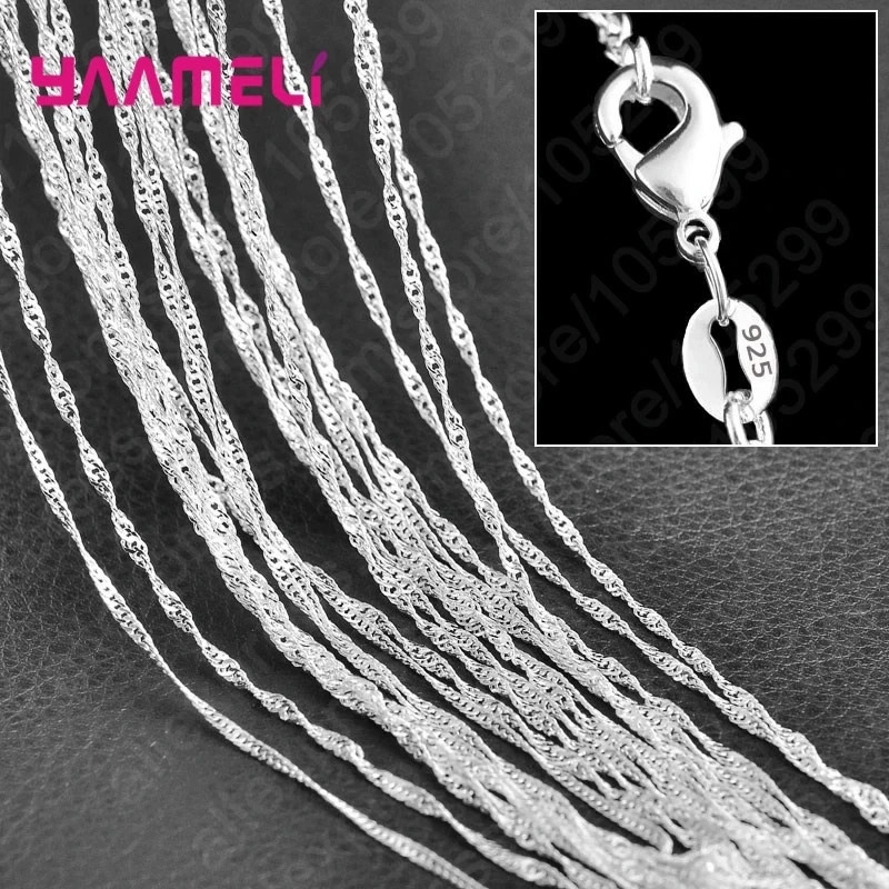 Wholesale 10pcs 925 Sterling Solid Silver 1mm 16inch -24inch Rolo Chain Necklace