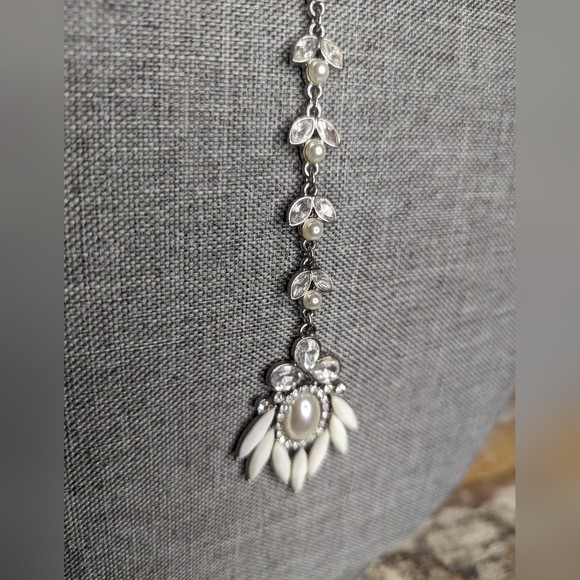 Park Lane “SPARK” NECKLACE – Silver Rhodium w/ Swarovski – White – Long Y – NEW!