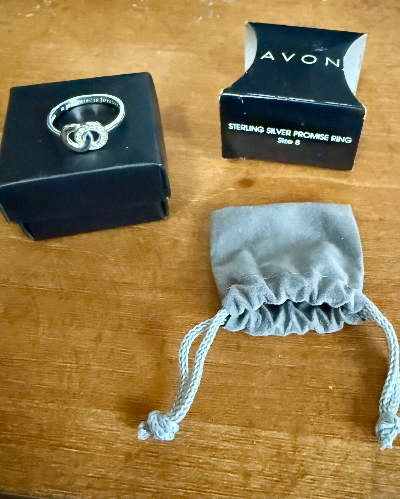 AVON Sterling Sliver Promise Ring Engraved “A Promise is Forever” SIZE 8