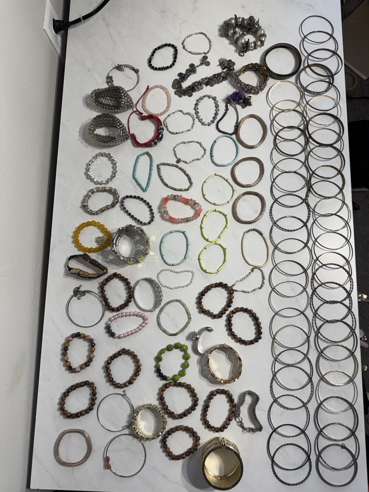 110+ Mixed Lot Fashion Bracelets & Bangles Multicolor Metal Plastic Unisex Adult