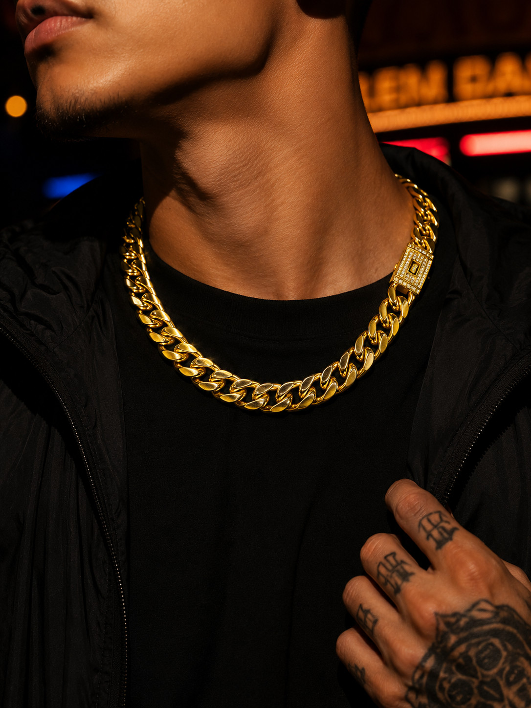Miami Cuban Link Necklace/Bracelet Gold Plated Stainless Steel Hip Hop Jewelry