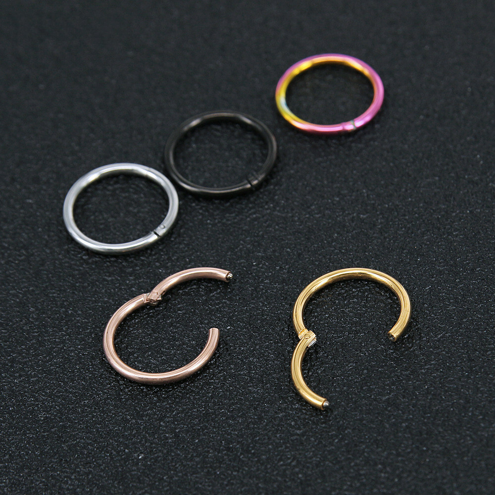 Surgical Steel Hinged Segment Hoop Ring Sleeper Lip Ear Nose Body Piercing 1PC