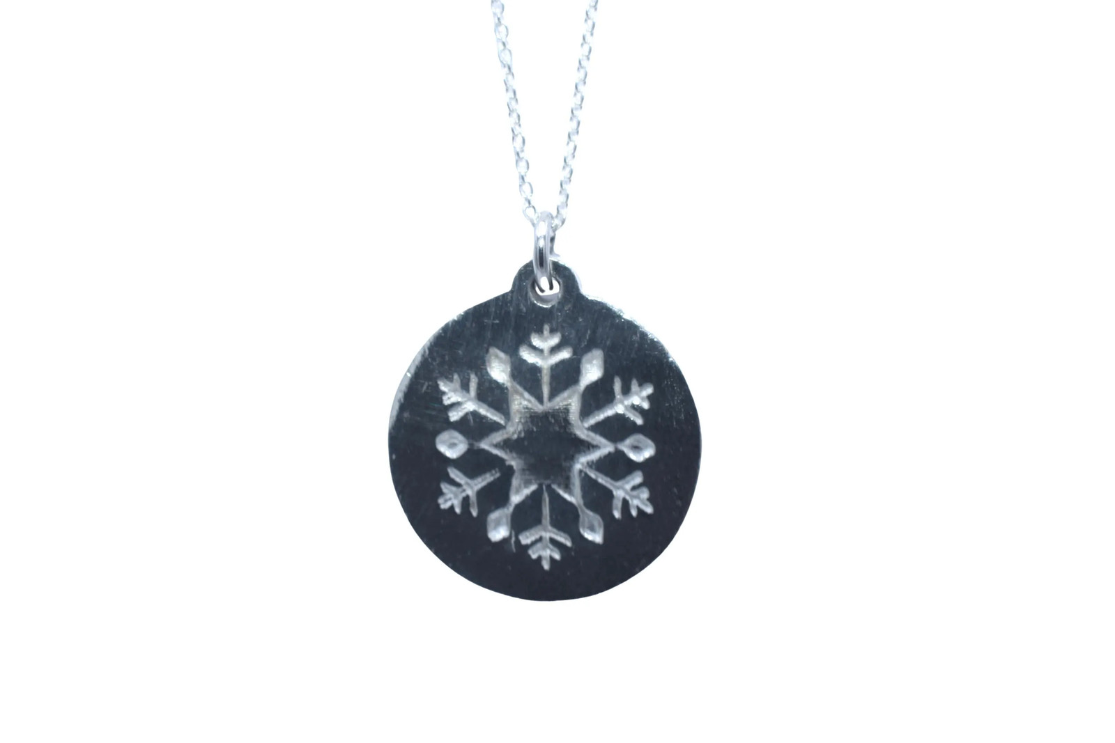 10th Anniversary Tin Pendant Snowflake Star Minimalist Necklace Gift UK