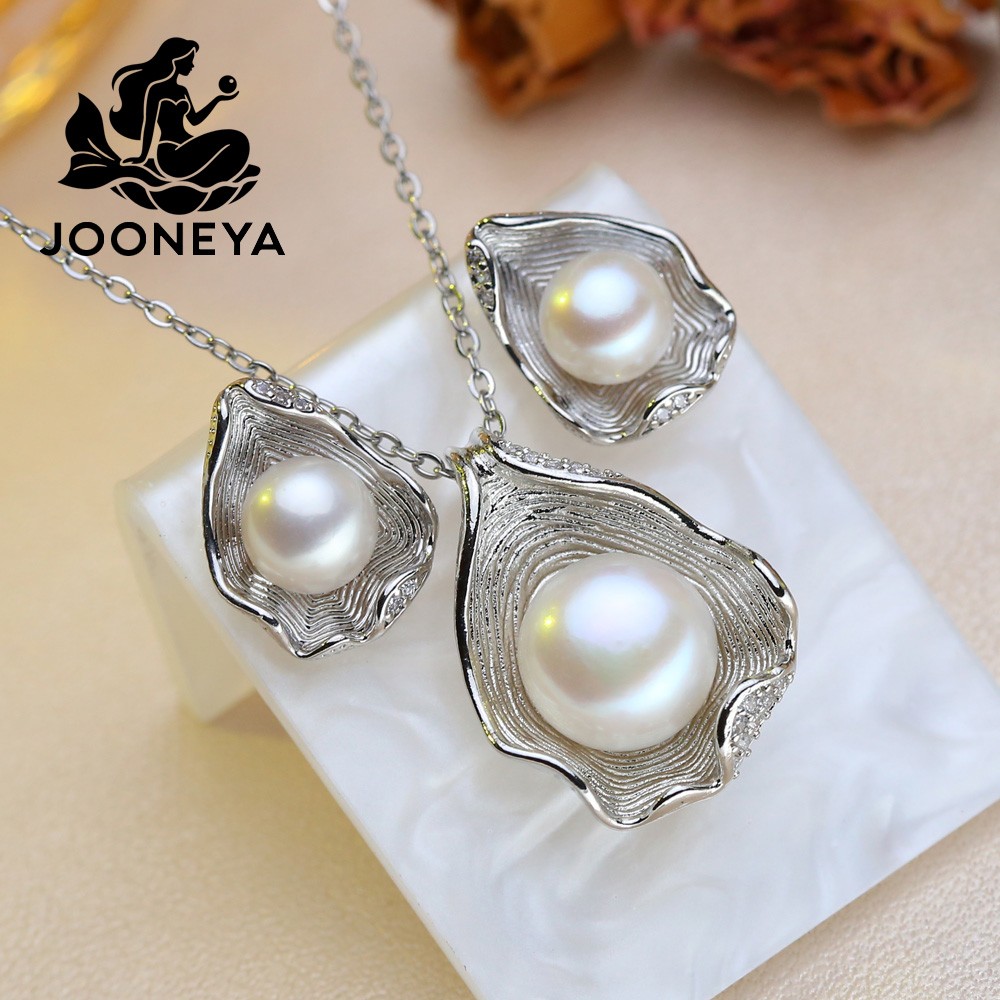 Natural Freshwater Pearl Earrings Women Fashion Necklace Earrings Jewelry Sets