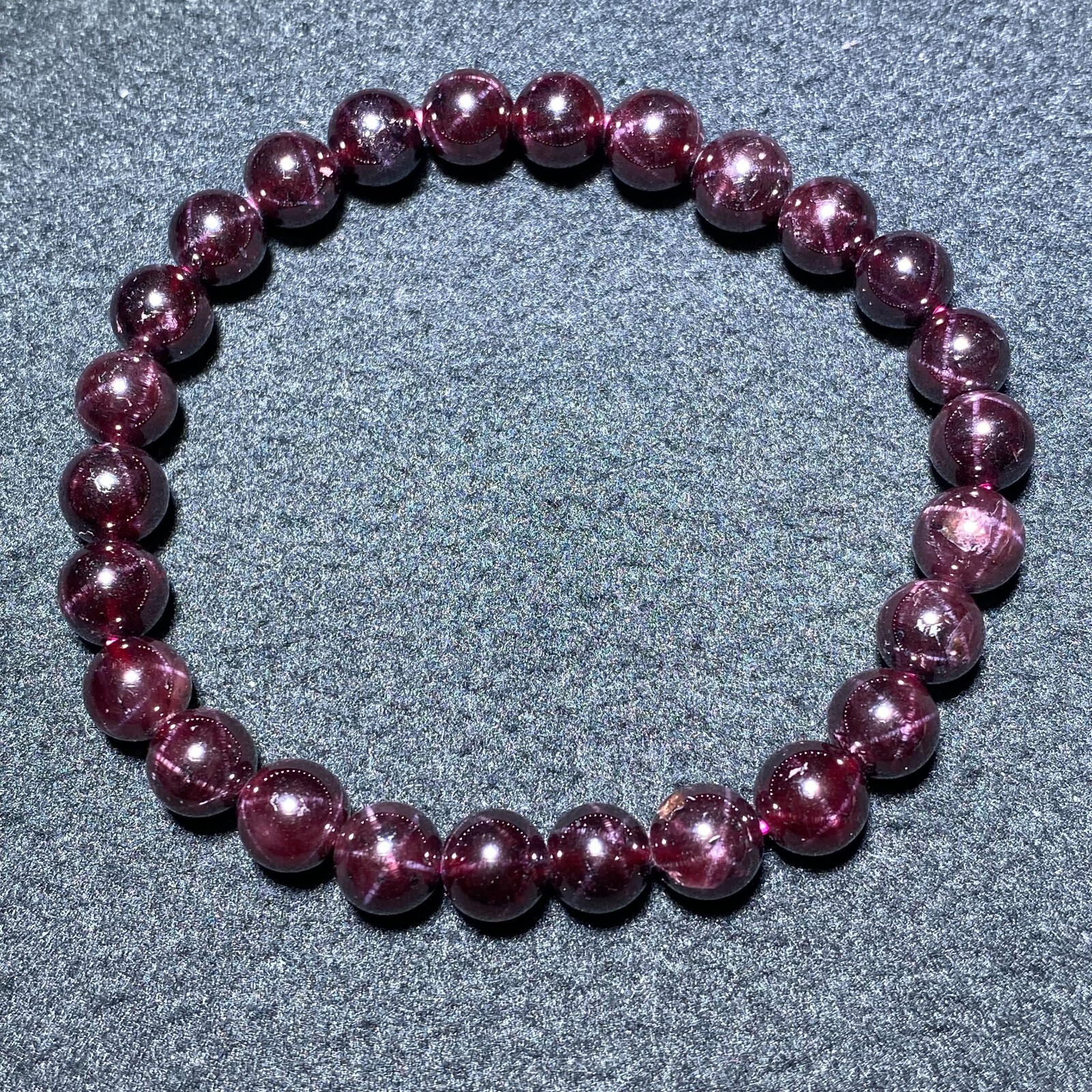 7.8mm Natural Red Starlight Garnet Crystal Beads Bracelet AAAA C1491