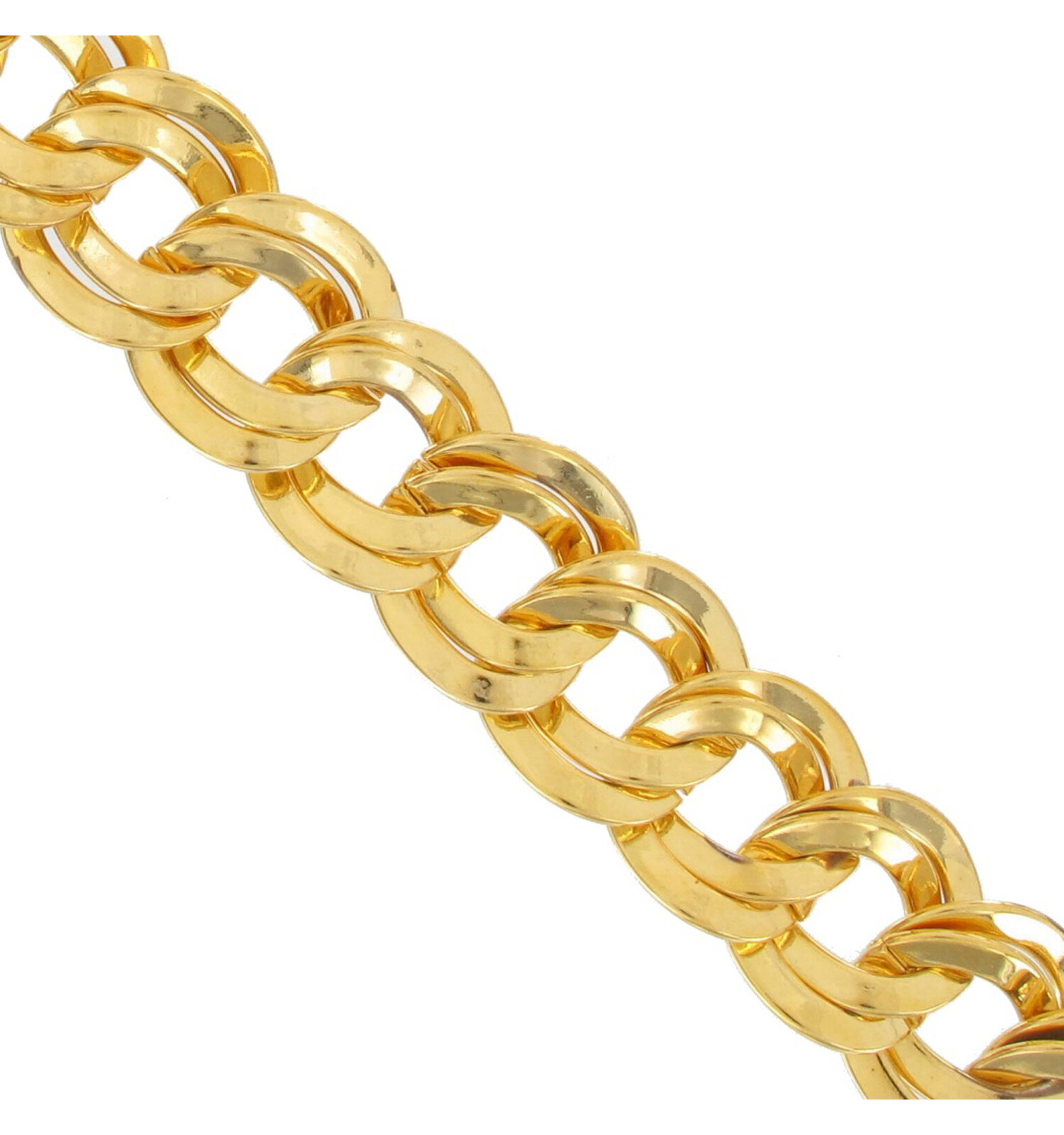 Ky & Co Gold Tone Thick 5/8″ Double Curb Link Chain Necklace Womens 18″ USA Made