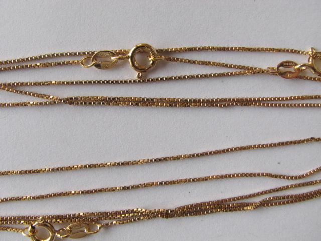 14K Gold Filled Box Chain Fine Necklace with Spring Clasp 18 inch / 45 cm