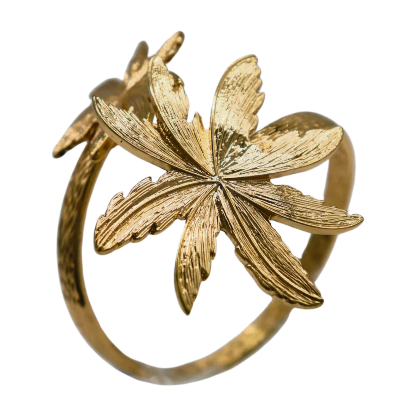 Women Wrist / Arm Cuff Bracelet Gold Metal Flowers Wrap Around Cute Accessory