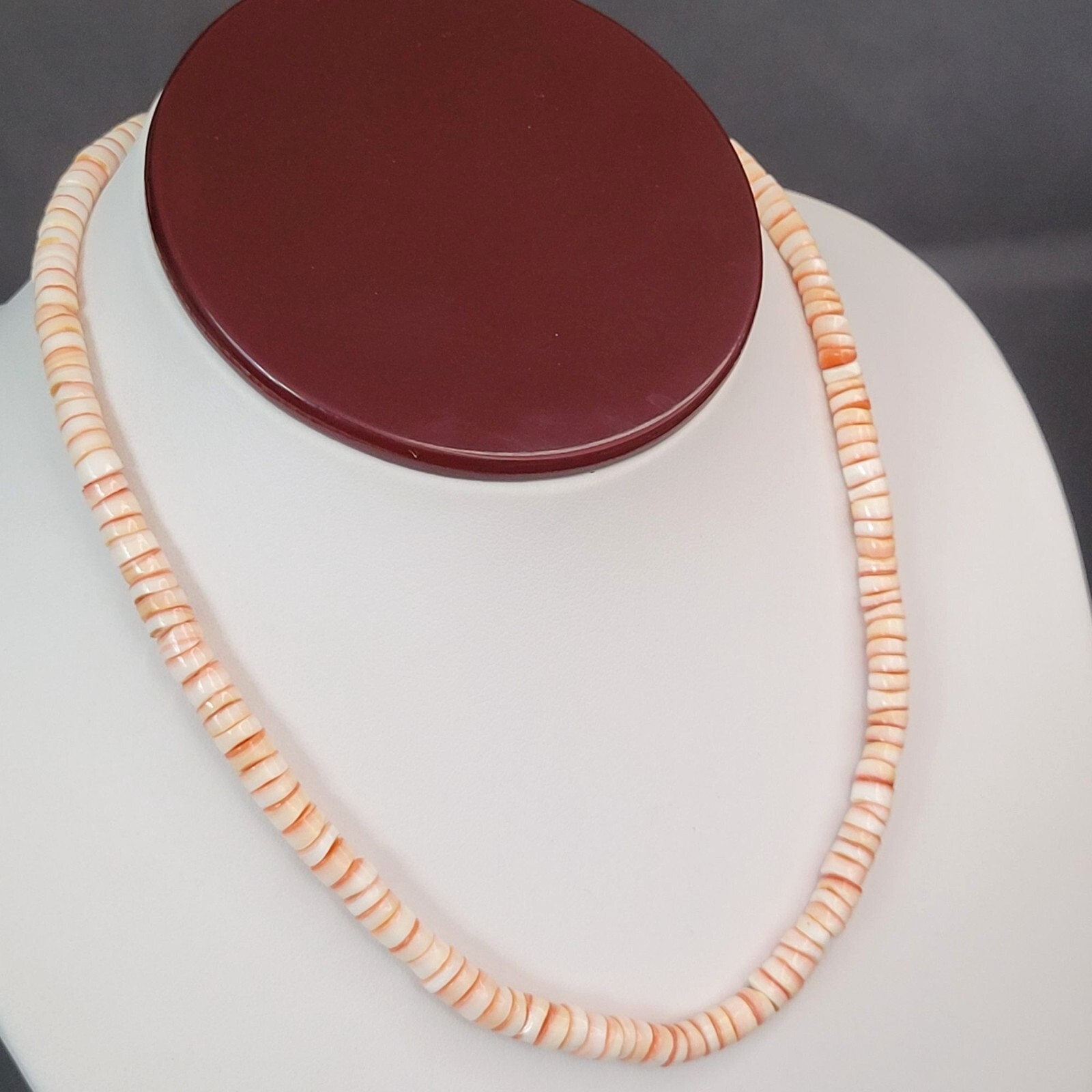 Womens Choker Necklace Orange White Quartz Small Stones Barrel Clasp 14 in