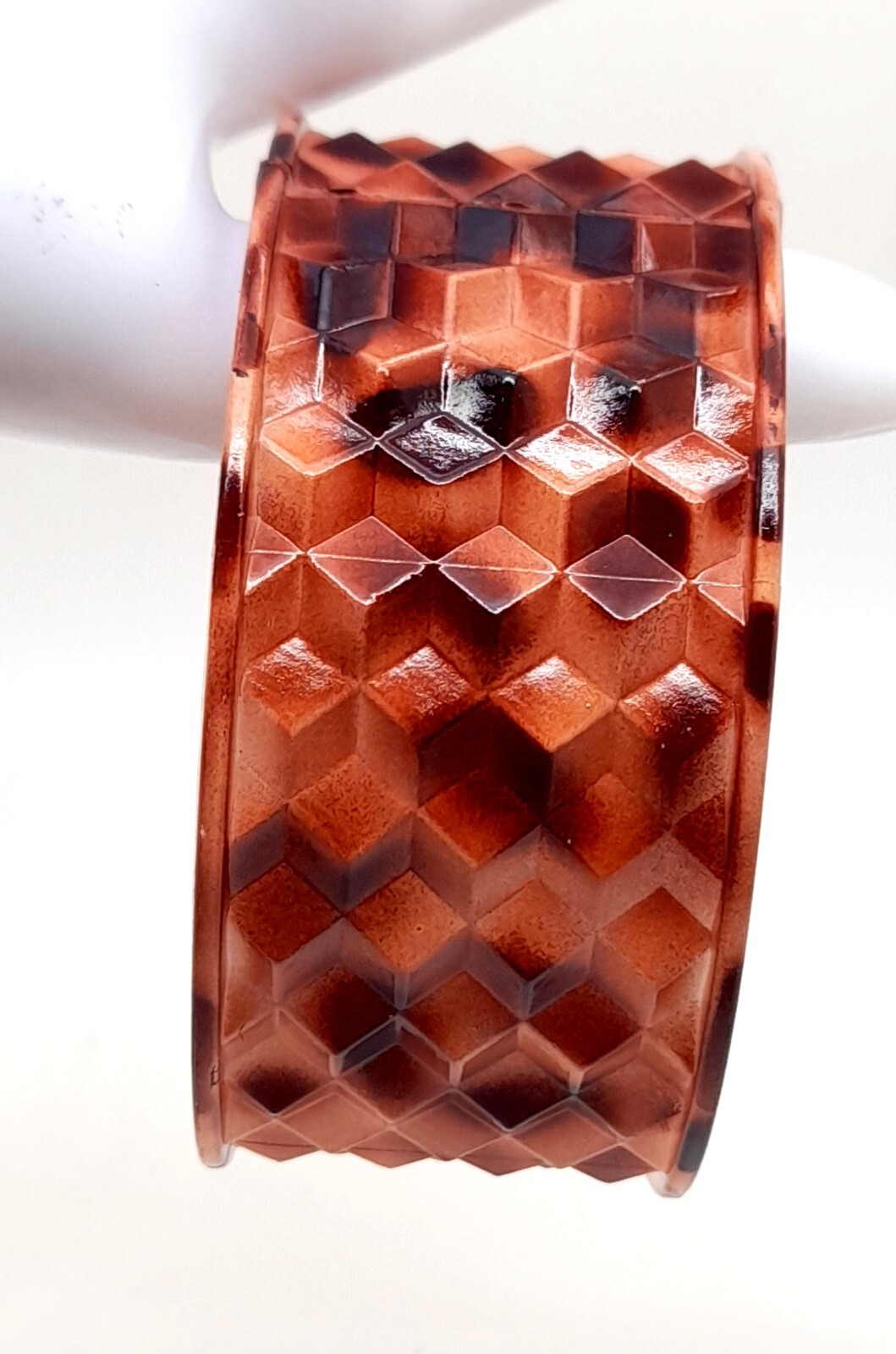 light weight plastic carved round style 1.37″ wide cuff bangle fashion bracelets