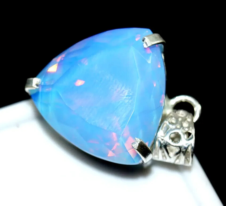 EGL Certified 90.0 Ct Natural Opal 925 Solid Silver Pendant Loose Gemstone