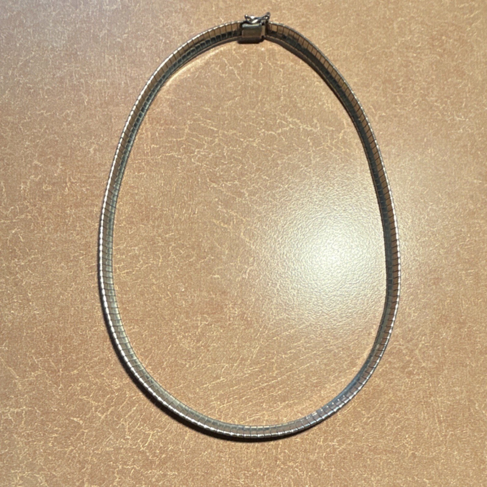 Sterling Silver Omega Necklace 17”. 32 grams. 935. Has safety hook.