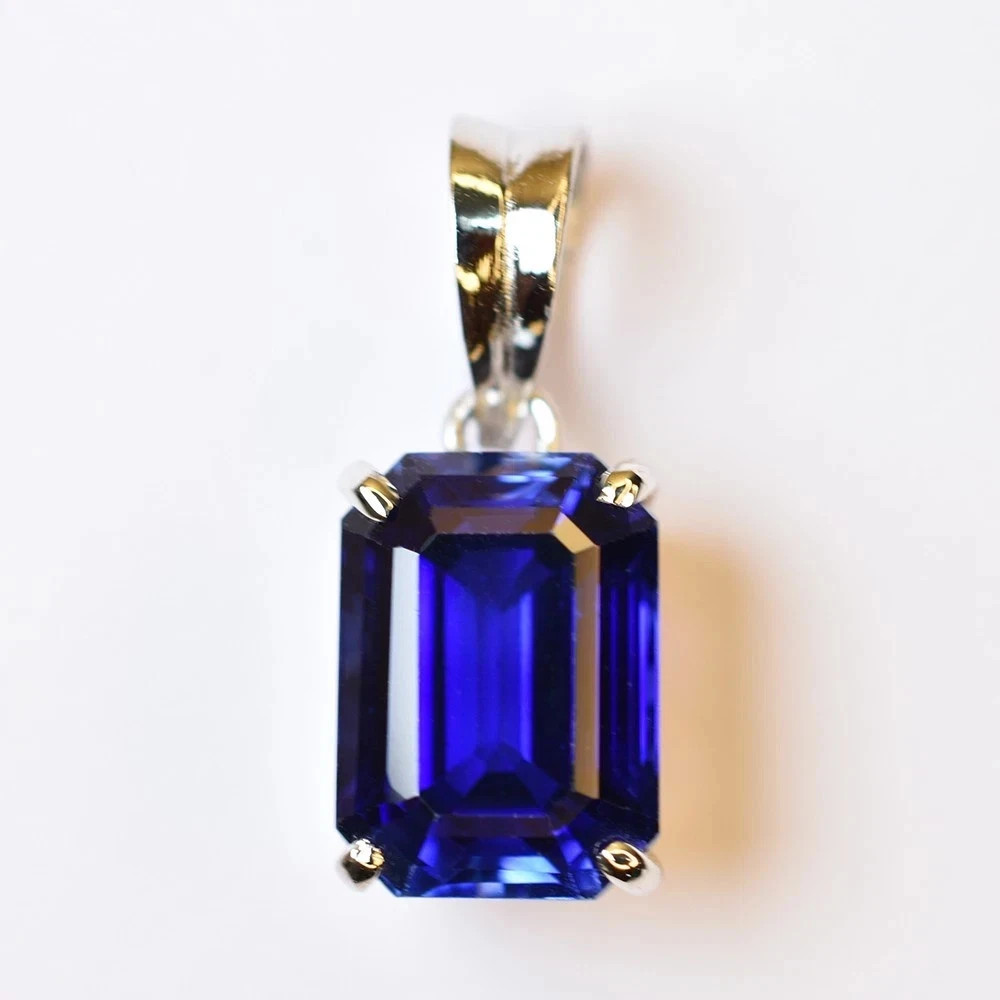 AAA Elegant Blue Sapphire 33+Ct Certified Natural 925 Sterling Silver Pendant