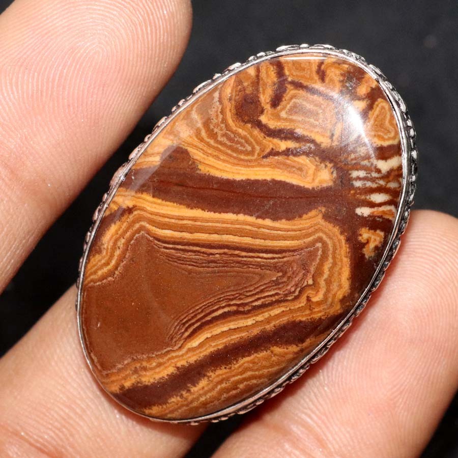 50X20 Massive Australian Outback Jasper 925 Silver Plated Ring US 7 Trendy JW