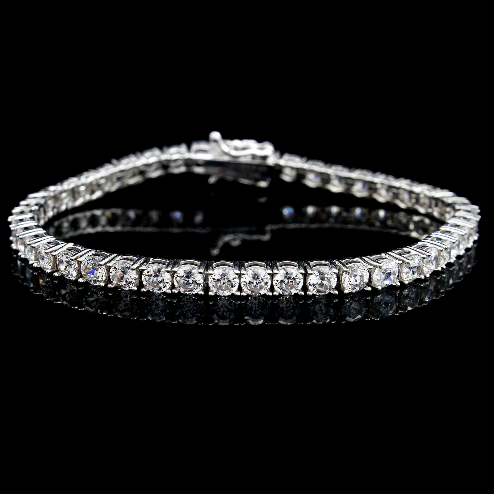 3.50 CT Simulated Diamond Classic Tennis Bracelet Solid 925 Sterling Silver