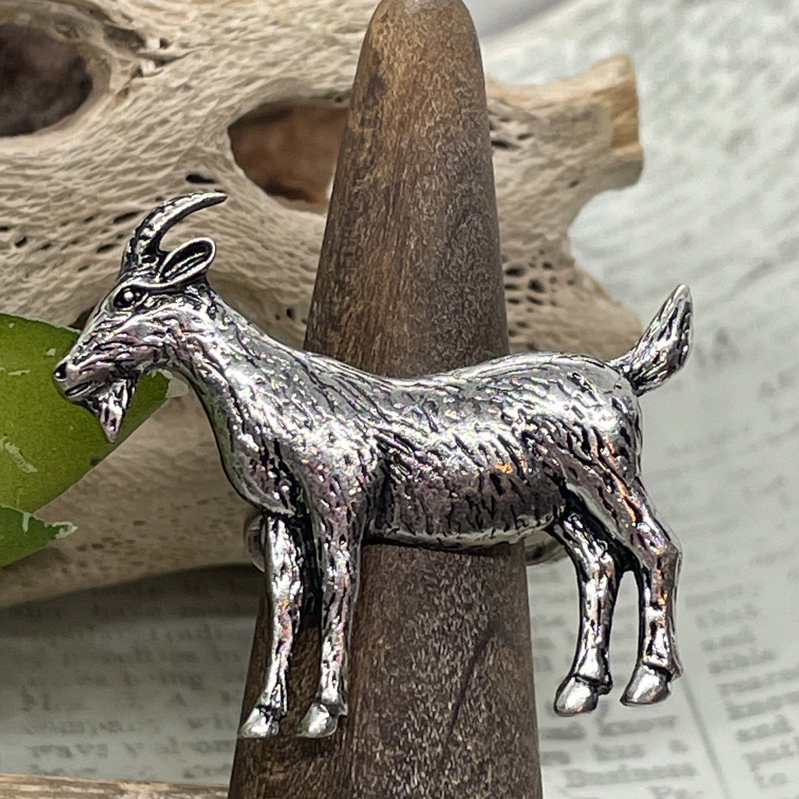 Farm Goat Sheep AG teacher Western Silver Adjustable ring Billy Cowgirl Animal