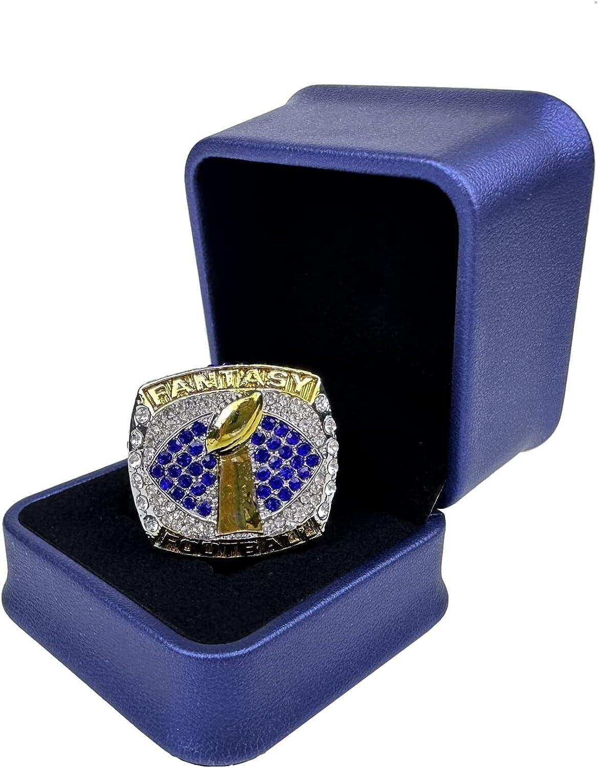 Fantasy Football Championship Ring – FFL Ring with Display Box SZ.11