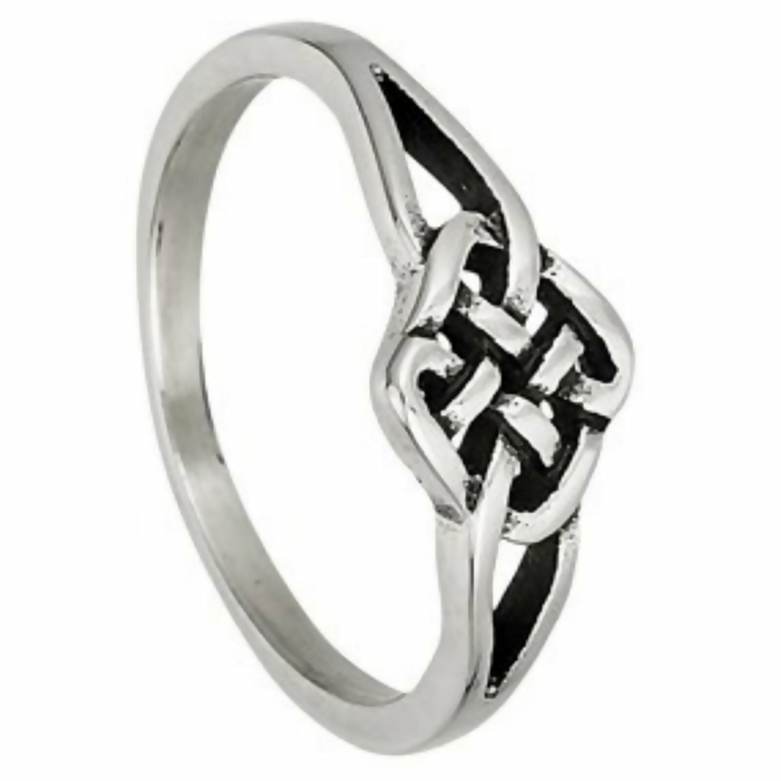 Celtic Knot Ring Womens Silver Stainless Steel Norse Viking Band Sizes 5-9