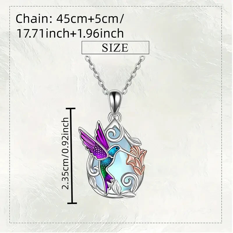 Hummingbird Fashionable Blue Purple Bird Pendant Necklace Gift Free Shipping