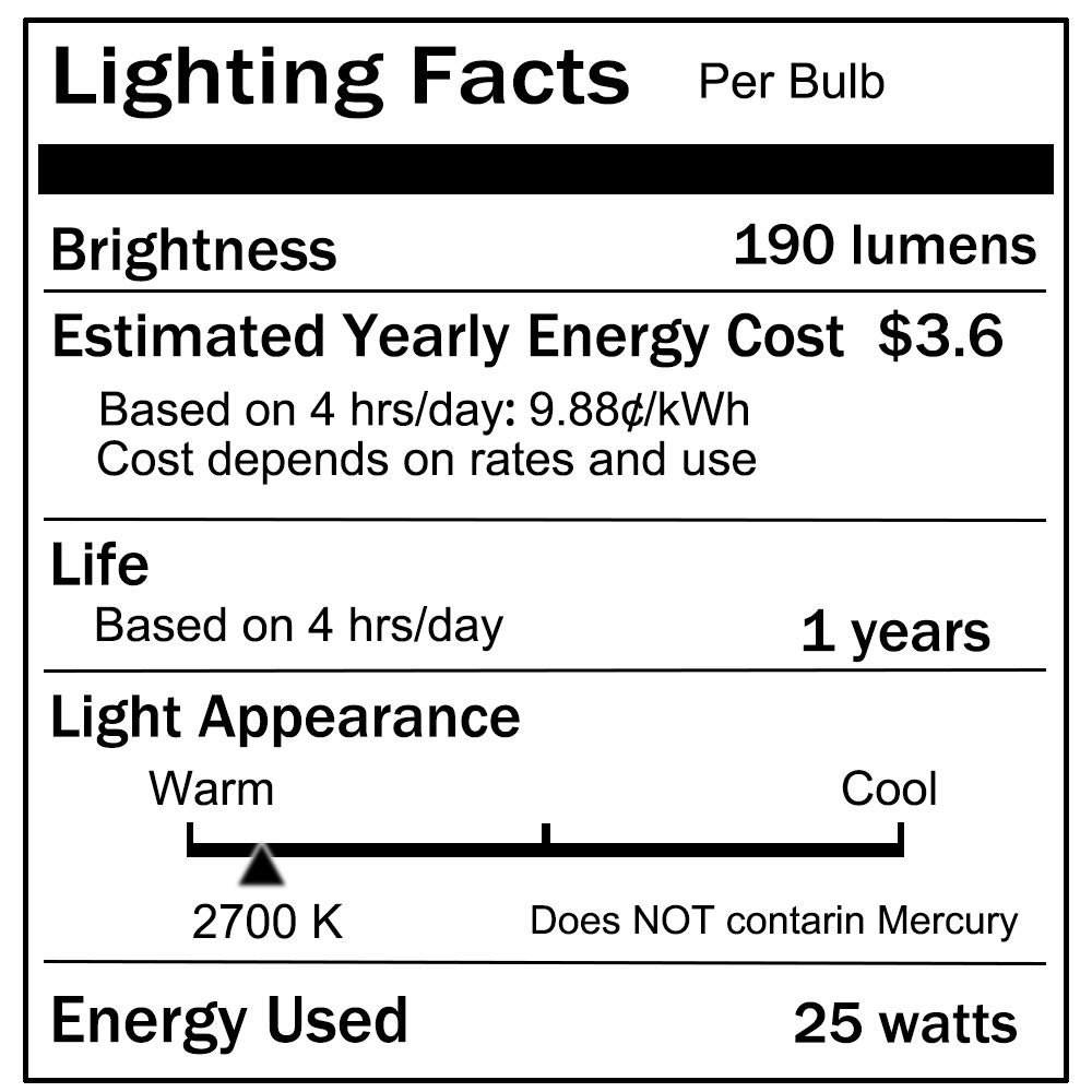 Jslinter 6-Pack G50 25 Watt Wax Warmer Bulbs for 6 Count (Pack of 1), Clear